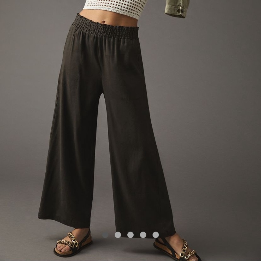 NWT Anthropologie Maeve Linen Blend Wide Leg Pull-on Pants SZ XL